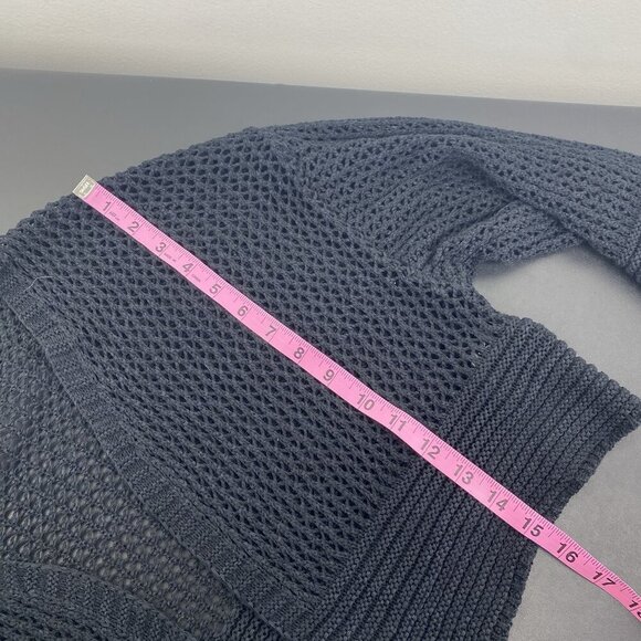 By Anthropologie Women's Loose Knit Shawl Size One Size Black Open Front - Picture 9 of 10